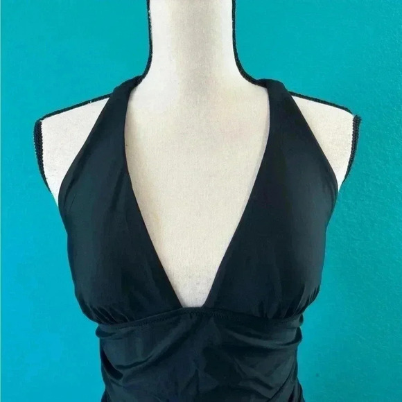 New with tags j crew black Scrunchie-strap plunge one-piece in size 0 - Picture 3 of 7